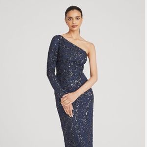 Theia Evangeline Beaded Gown - Midnight Blue